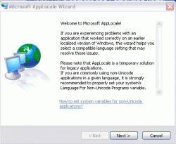 The Microsoft AppLocale Utility